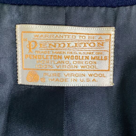Vintage Pendleton Womens Blazer 1950s Navy Blue Size 16 100% Virgin Wool USA - Picture 3 of 14